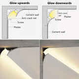 Free Ceiling LED Aluminum Profile Invisible Frameless Gypsum Channel Top Corner Line Lamp Waistline Wall Washer Backlight Light