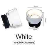 7W COB Downlight Anti-glare Indoor Lighting Multi-functional Home Lighting Multi-scene Use