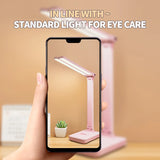 LED Desk Lamp 3 Levels Dimmable Touch Table Lamp USB Rechargeable Eye Protection Foldable Reading Night Light For Bedside Desk