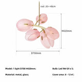 Romantic Tulip Buds G9 Chandelier Colorful Glass Shades Pendant Lights Lustre Home Decor Led Lamp Fixtures Bedroom Hanging Lamp