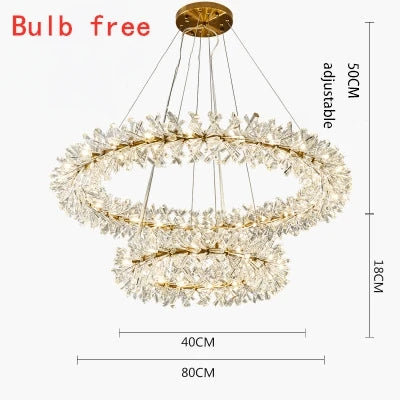 2025 New Crystal Flower Ceiling Chandelier Led Luxury Indoor Lighting Home Decoration For Living Room Bedroom Restaurant G4 Bulb