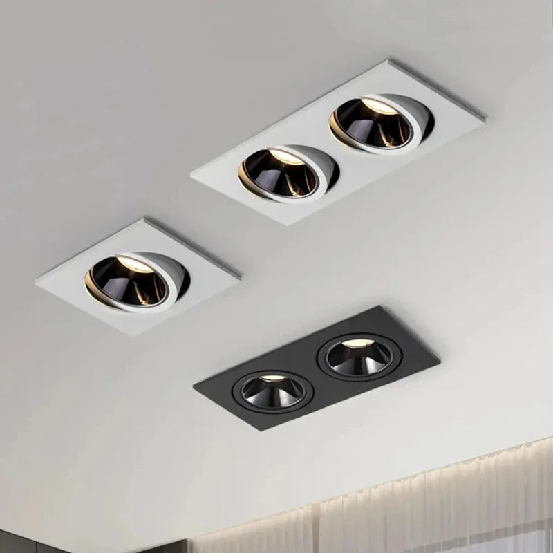 Led Downlight Recessed Deep Anti-glare Led Ceiling Downlights Single/ Double Dimmable 12W 24W For Home Bedroom Spot Office Lamp