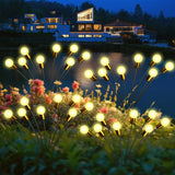 8pcs Outdoor Lights Solar Lawn Lamp Garden Lamp LED Wind-driven Firefly Ground Plug Lamp for Garden Lawn Landscape Holiday Light