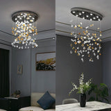 Luxury LED Crystal Pendant Lamp Restaurant Living Room Villa Bedroom Irregular Stone Chandelier Indoor Art Decor with Spotlight