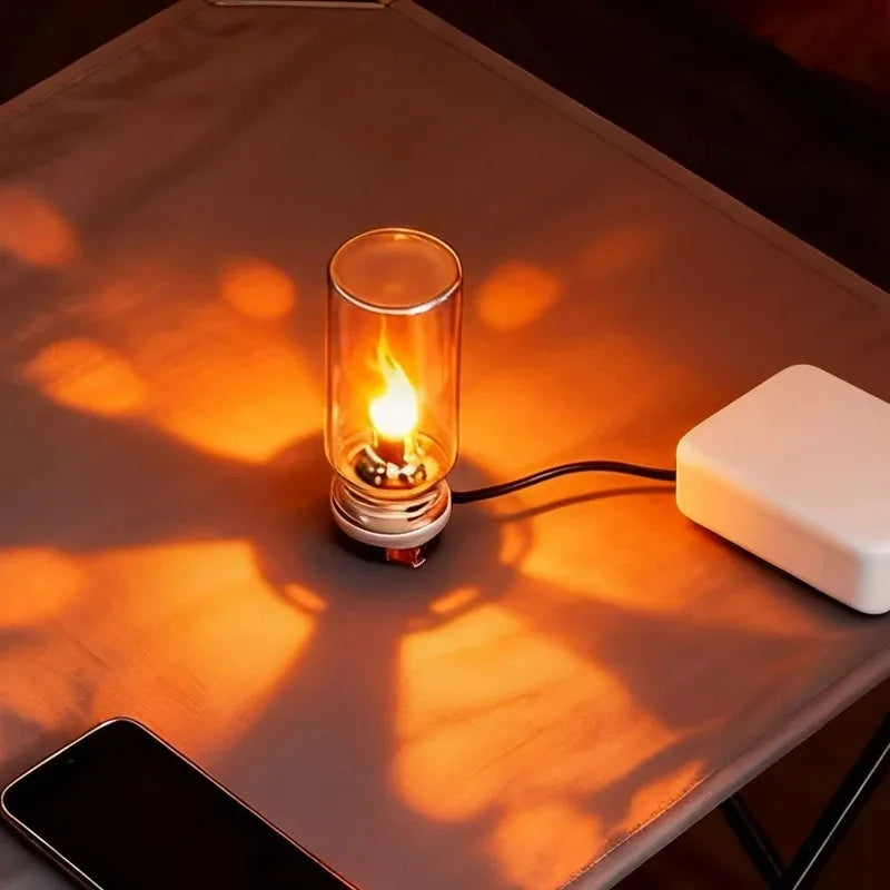 USB Car Ambient Light - LED Flickering Candle Bulb for Interior Decoration