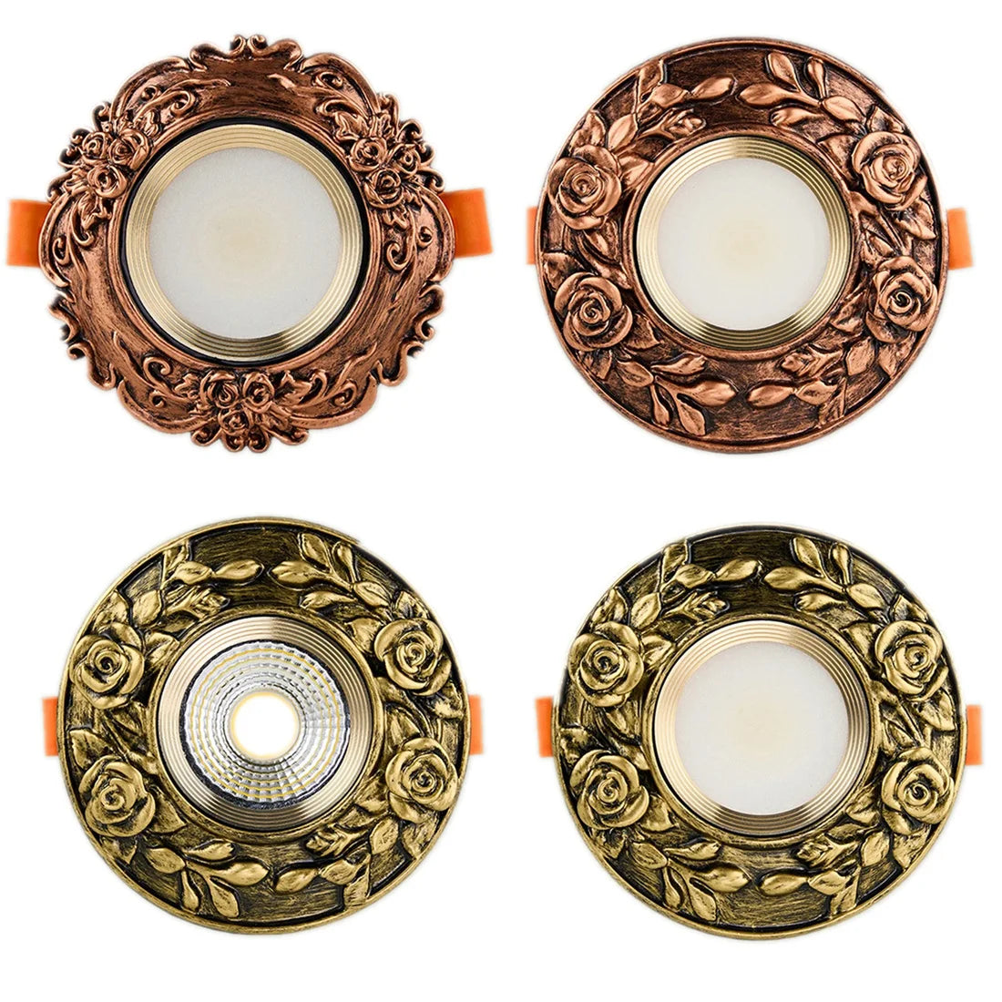 American Retro Industrial Resin Bronze LED Recessed Downlight (3W-10W, 6cm Cutout) - 110V/220V Eyeball Spotlight Fixture for Living Room & Accent Decor