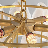 Luxury Glass Chandelier with Pearl Accents - Modern Ceiling Pendant Light Fixture for Living Room, Dining Room & Bedroom