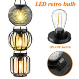 Solar LED Garden Lantern - Retro Iron Art Waterproof Outdoor Path Light