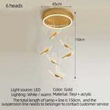 Butterfly Acrylic LED Pendant Chandelier Bedroom Bedside Background Hanging Ceiling Light Fixture