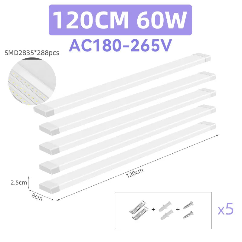 Home Indoor Light Strip High Brightness 90/120cm Tube Linear LED Tube Lamp 220v Lighting Bulb For Bedroom Kitchen Cabinet Lamps