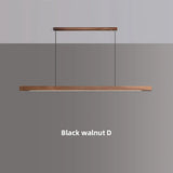 Wood Pendant Light LED Wooden Hanging Lamp LED Pendant Linear Light Wood Long Kitchen Island Lamp for Dining Living Room Office