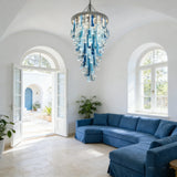 Luxury Crystal Glass Chandelier Modern Dimmable Ceiling Light Luster Hardware Adjustable Height for Villa Staircase