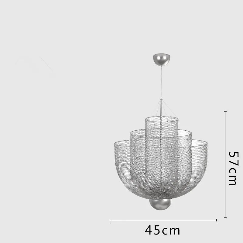 Artpad Modern Moooi Metal Grid Ceiling Chandelier Designer Chrome Meshmatic Dining Table Restaurant Led Large Hanging Lamps