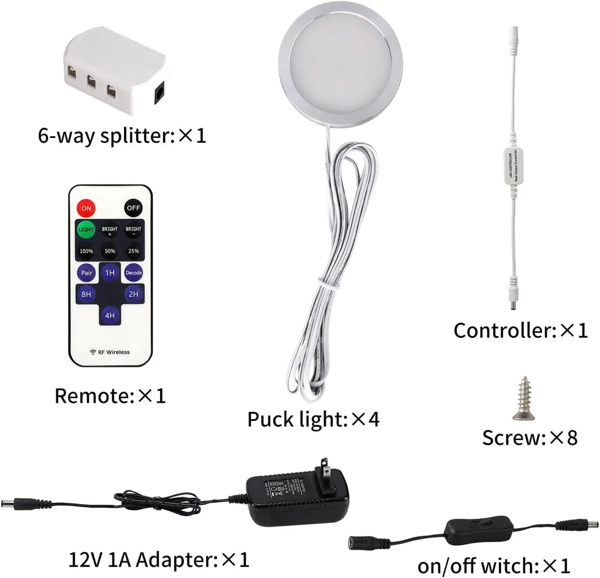 Under Cabinet Puck Lights with Remote,Light Wired, Under Counter Light Fixtures for Kitchen, LED Light for Shelf, Display Case