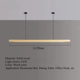 Nordic Walnut Solid Wood Pendant Light LED for Dining Tables, Study Rooms, Bar Counters, Office Desks, Indoor Home Lighting