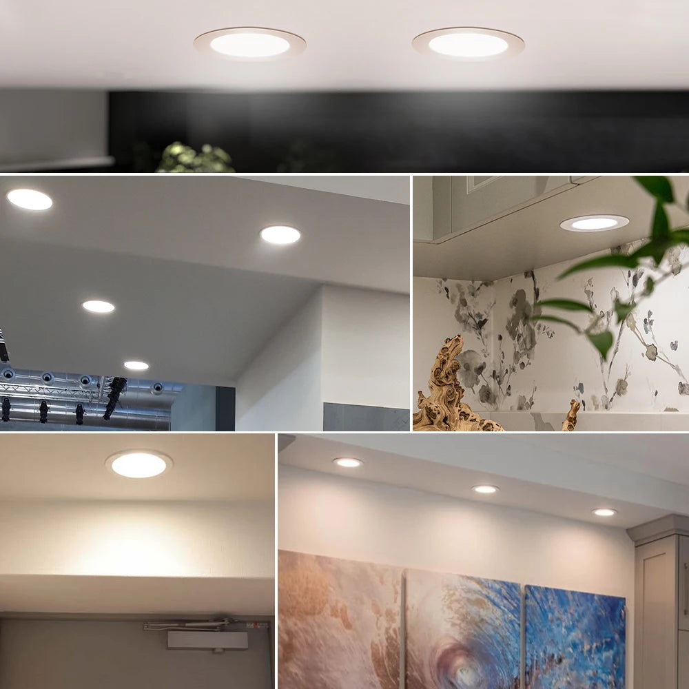 10-Pack AC 220V Recessed LED Downlight - Round Ceiling Spot Lamp for Home Decor