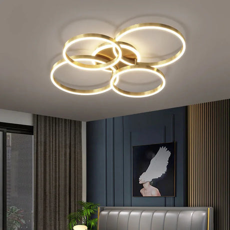 New Modern LED Chandelier Lighting For Living Study Bedroom Lamps Indoor Lighting Round Rings Foyer Luster Chandeliers Luminaire