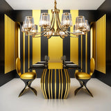Modern Nordic Retro Luxurious Gold LED Pendant Chandelier Living Room Bedroom Home Decor Hanging Lights Lighting Fixtures Luster's