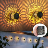 Decorative Solar Mandala Lights Solar Powered Outdoor Deck Step Wall Lights for Terrace, Courtyard, Backyard, Garden Decor