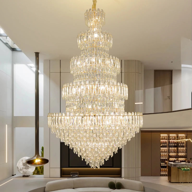 Modern Simple Crystal Chandelier Living Room Headlight Main Dining Room Light Luxury Style European high-end Lighting Lamps