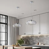 Nordic Designer Smoke Gray Cloud Glass Hanging Chandelier Hotel Living Room Art LED Pendant Lamp Staircase Decor Lights Fixtures