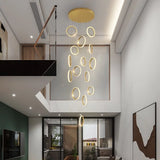 Modern Long Spiral Chandelier - Grand Staircase Pendant Lamp for High Ceilings