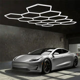 1/3/5/8/14 Hole Hexagonal LED Ceiling Garage Light 6500K Cold Light for Garages and 4S Workshops