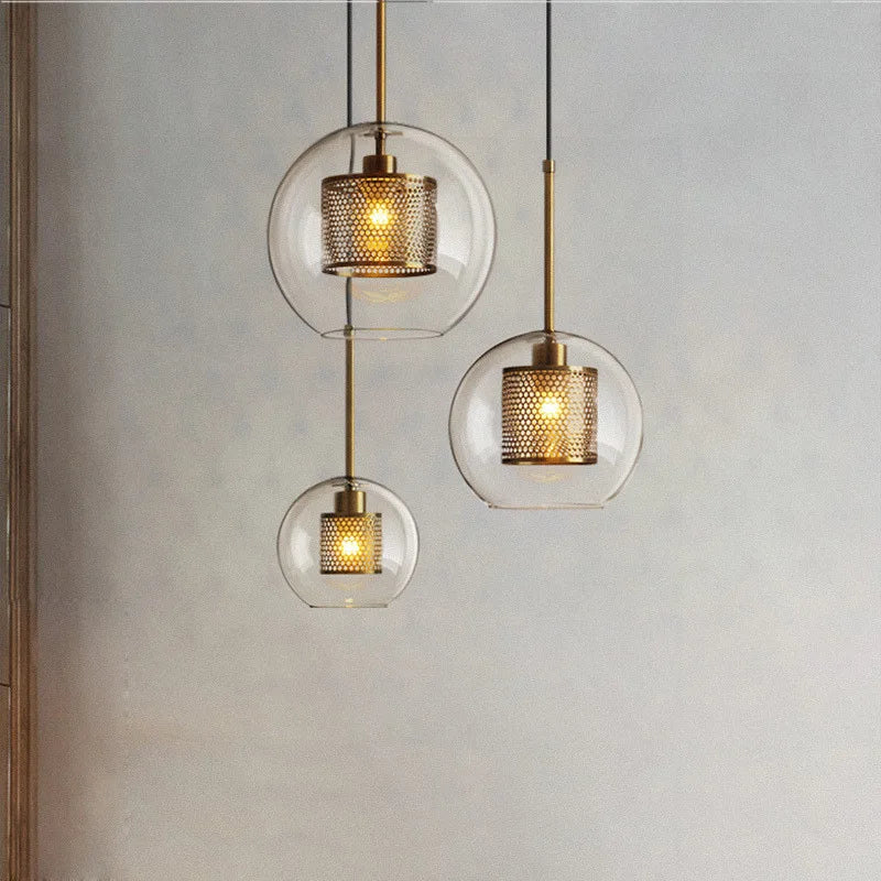 Loft Modern Pendant Light Glass Ball Hanging Lamp Kitchen  Fixture Dining Hanglamp Living Room Ceiling Lamps LED s