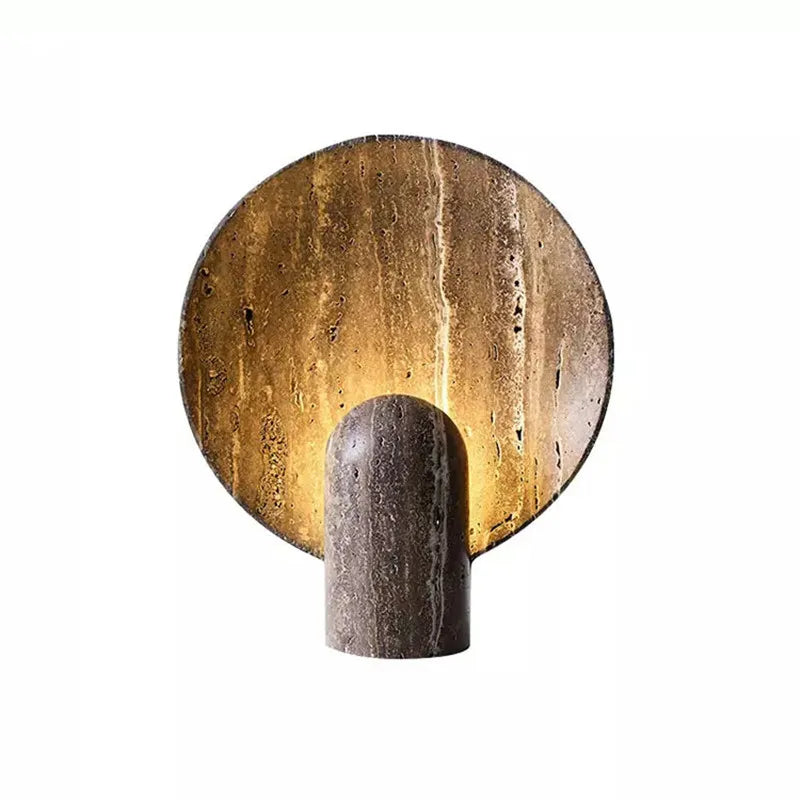 Luxury Nordic LED Desk Lamp | Dark Travertine Style Resin Light for Home Decor