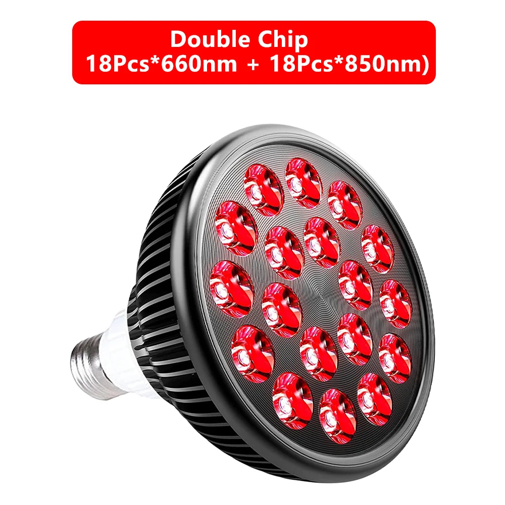 E27 LED Red 54W Light Therapy Lamp 660nm&amp;850nm Infrared Bulb with Floor Stand for Skin Care Pain Relief 360° Adjustable