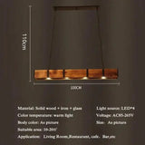 Vintage Led Pendant Light for Kitchen Dining Room Island Wooden Hanging Lamp Loft Wood Retro Ceiling Chandeliers