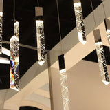 Modern Loft LED Chandelier K9 Crystal Chrome Duplex Stair Chandelier Living Room Hotel Ceiling Hanging Light Luxury Pendant Lamp