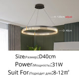 Nordic Living Room Pendant Light Luxury Ring Bedroom Lamp Modern Designer Lustre Home Decor Simple Dining Room Circle Chandelier