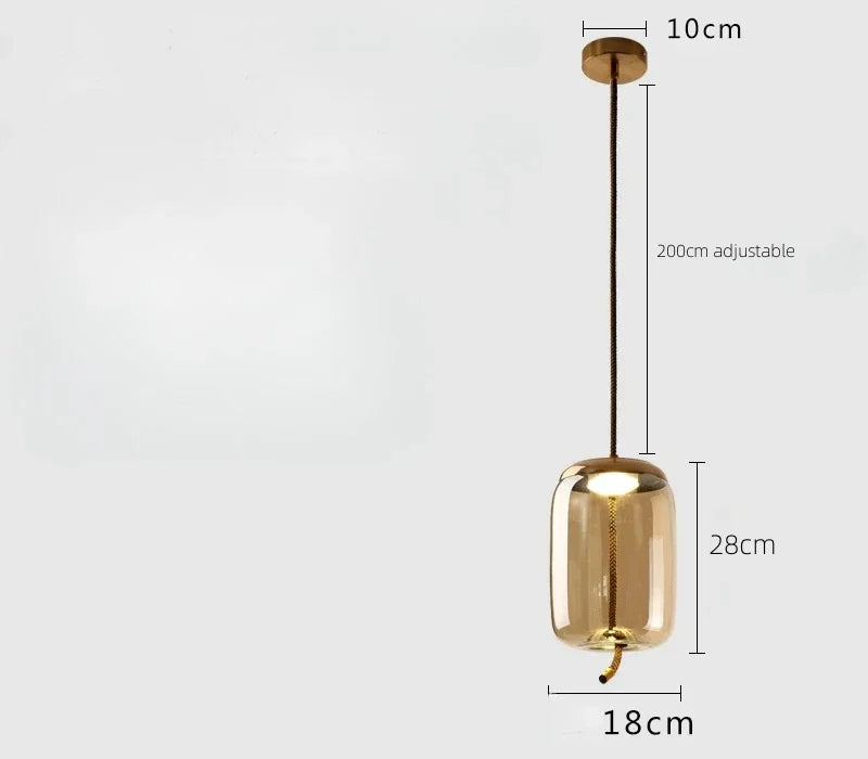 Modern Minimalist Glass LED Chandelier - Creative Pendant for Living & Kitchen