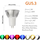 Dimmable LED Spotlight GU10 MR16 GU5.3 E27 E14 E12 B22 B15 3W Bulb Lamp Adina 110V 220V 12V Lamp Bombillas Lights For Home Decors