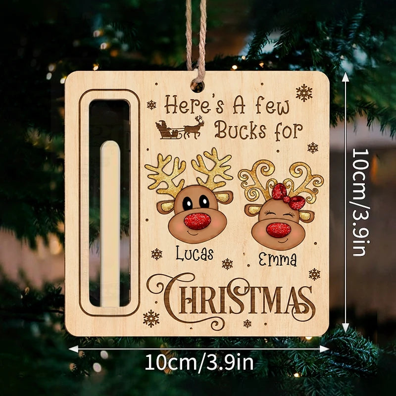 Money Storage Christmas Tree Hanging Ornament Clear Piggy Bank Christmas Decoration 2026 Cash Slot Hanging Pendant Navidad Decor