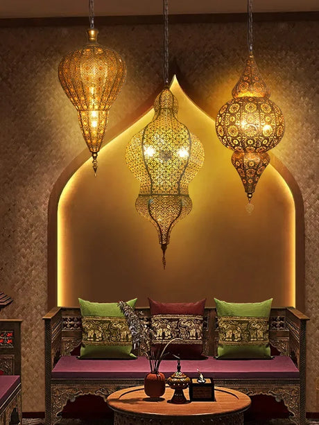 Southeast Asia Moroccan Retro Vintage Industrial Wall Lamp LED E27 Gold Luster's Iron Art Decorative Wall Mounted Restaurant Store