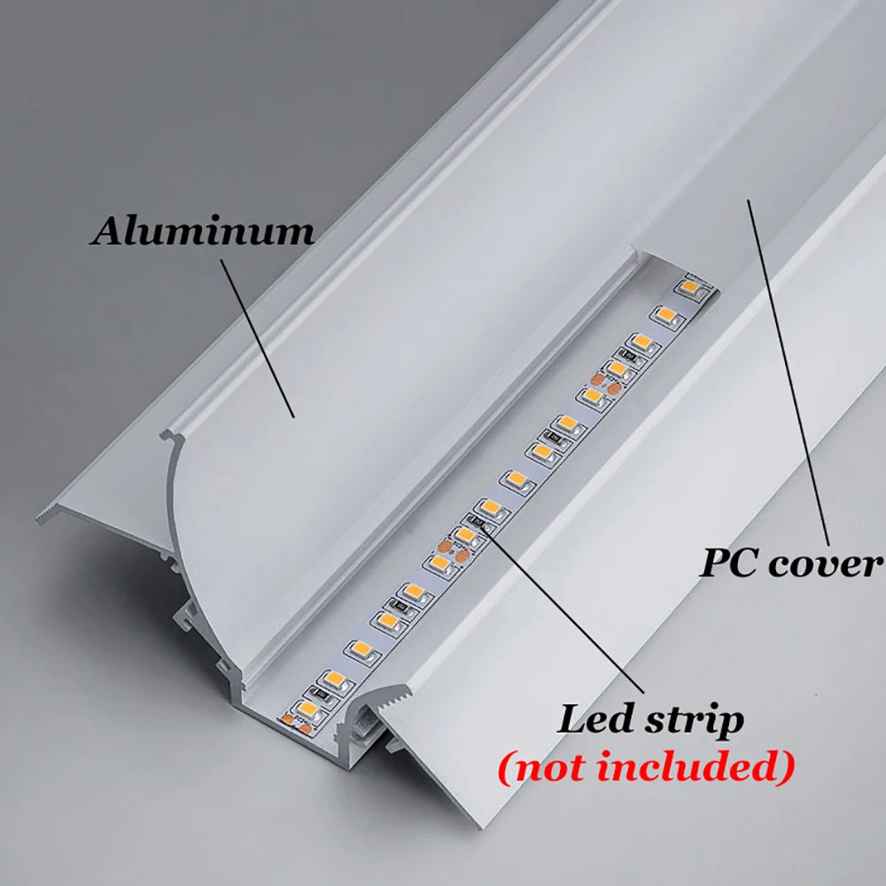 1M Recessed Led Aluminum Profile Channel Holder for Indoor Home Ceiling Wall Backlight Bar Linear Light Indirect Decors Lighting