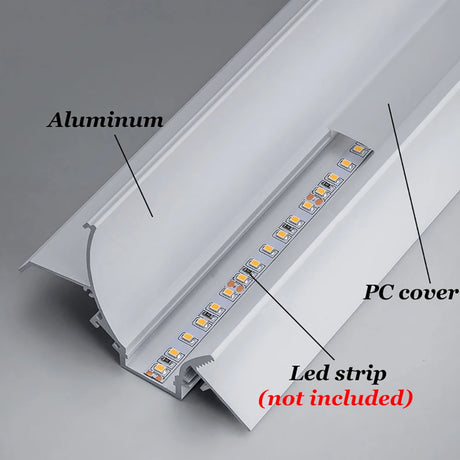 1M Recessed Led Aluminum Profile Channel Holder for Indoor Home Ceiling Wall Backlight Bar Linear Light Indirect Decors Lighting