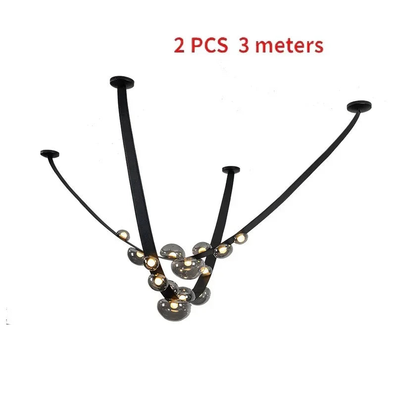 Simple Leather Design Led Pendant Lamp Home Decor Chandeliers Lighting Suspension Luminaires for Living Room Villa Lustre Salon