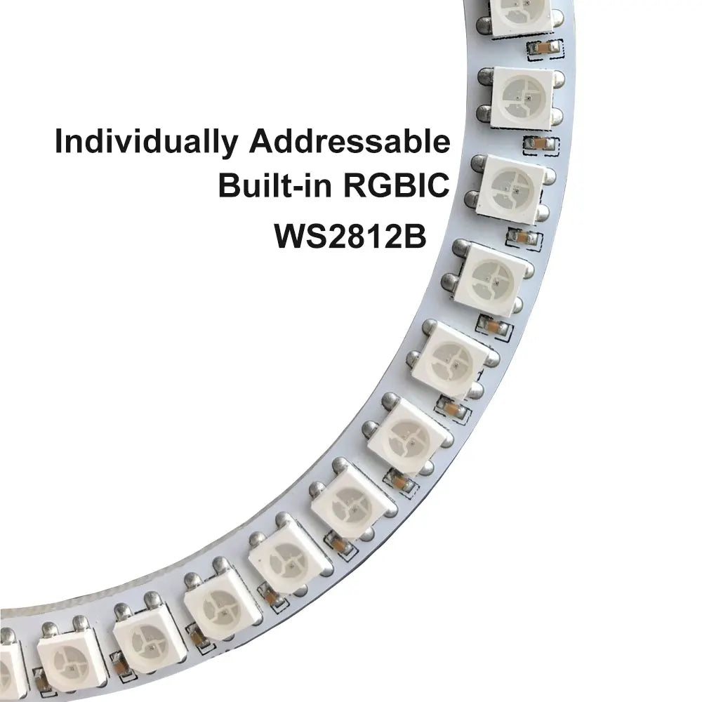 LED Sparkle Ring Light Circle Module WS2812B Individually Addressable RGB Atmosphere Lamp 17 Key Music Remote Control for Party