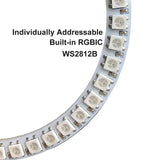 LED Sparkle Ring Light Circle Module WS2812B Individually Addressable RGB Atmosphere Lamp 17 Key Music Remote Control for Party