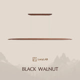 Modern LED Wooden Pendant Light Long Linear Hanging Lamp for Kitchen Island Office Bar Dining Living Room Pendant Lamp Lighting