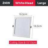 Ultra-Thin Square LED Recessed Downlight - 9W 12W 24W Ceiling Grille Panel