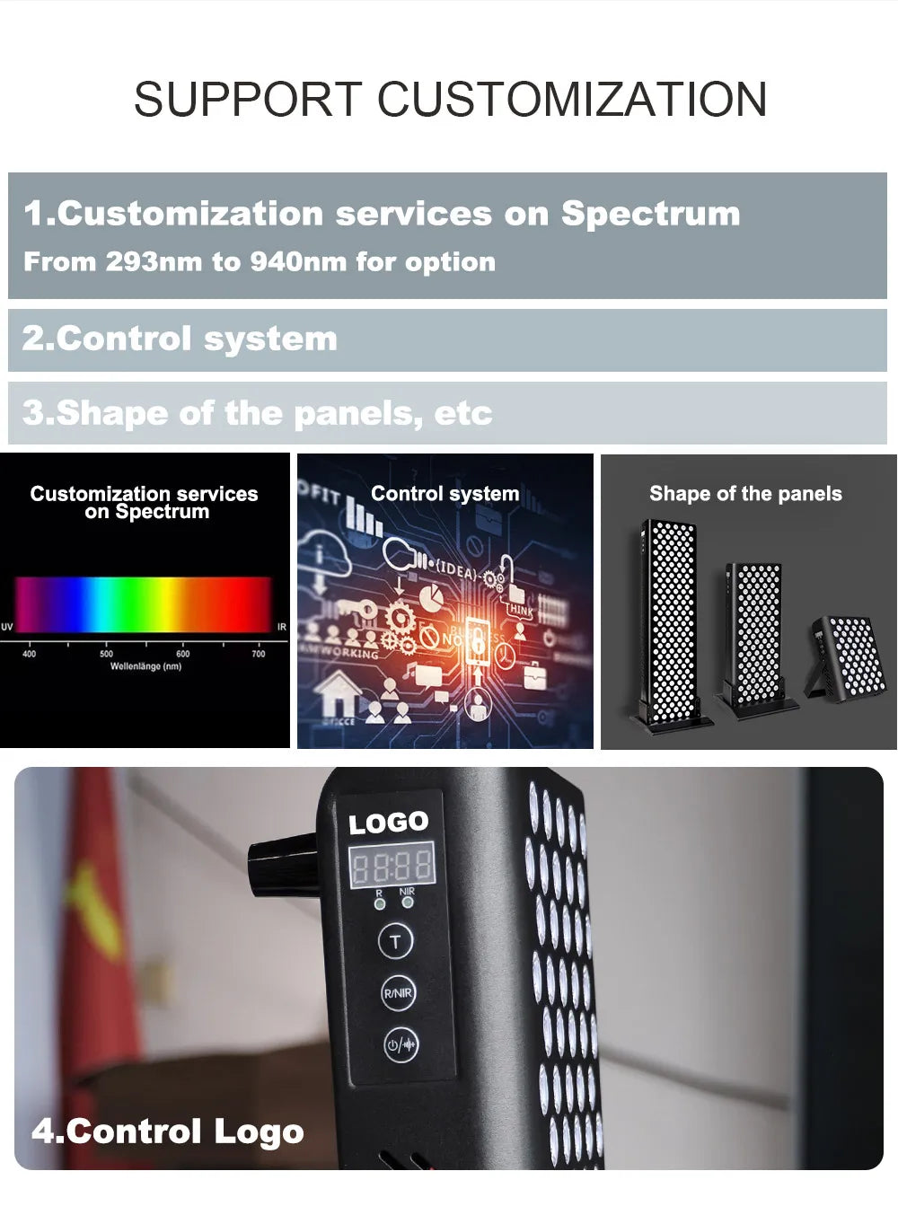 High Power Whole Body RTL300 LED Red Light Therapy Physiotherapy light therapy device 1200W pulse wiht mobile stand