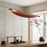 Wabi Sabi Retro Leaf Design Pendant Light Long Strip Chandelier Dining Tea Bar Room Table Light Creative Minimalist Home Decor