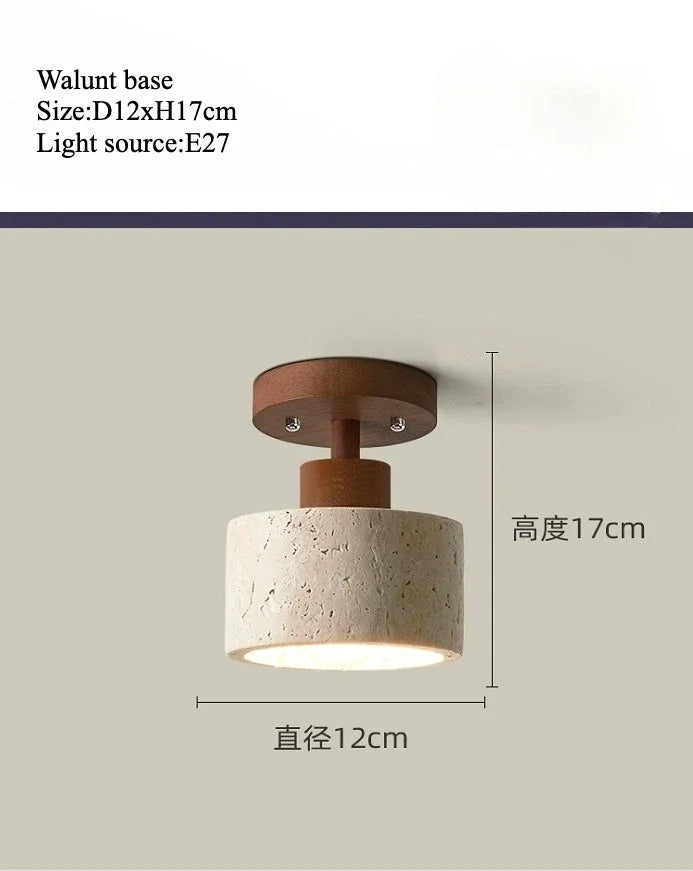 Travertine Stone LED Ceiling Lamp Aisle Corridor Light Fixture For Living Room Dining Room Bedroom Decor Chandelier Ceiling Lamp
