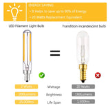 Vintage T20 Long LED Tubular Filament Edison Bulb - 2W E14 Base Retro Dimmable Lamp