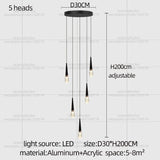 Nordic Modern Home Decoration Chandelier Hanging Stairs Pendant Light Villa Living Room Kitchen Pendent Lamp Indoor Lighting