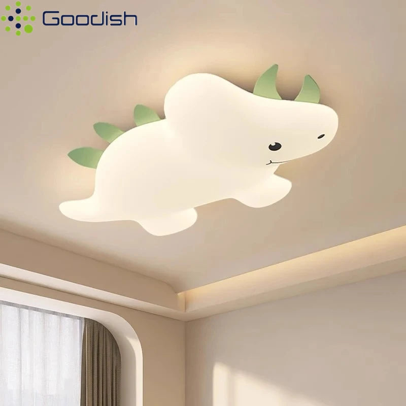 Modern Cute Cartoon Dinosaur LED Ceiling Light ArtTyrannosaurus Triceratops Lamps for Chidren's Room Home Decoration Chandeliers